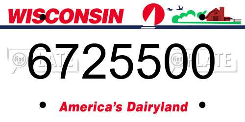 6725500 Wisconsin License Plate