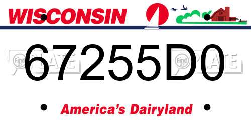 67255D0 Wisconsin License Plate
