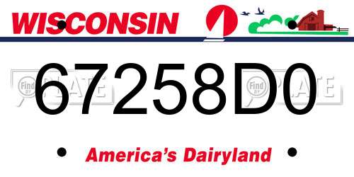 67258D0 Wisconsin License Plate