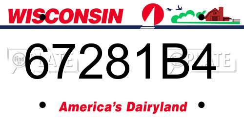 67281B4 Wisconsin License Plate