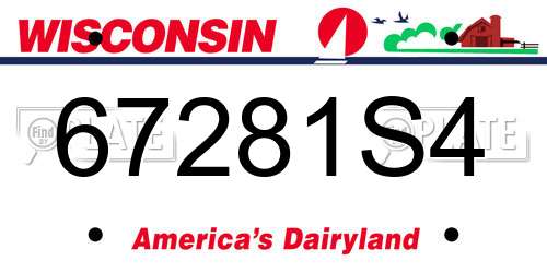 67281S4 Wisconsin License Plate