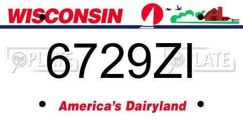 6729ZI Wisconsin License Plate