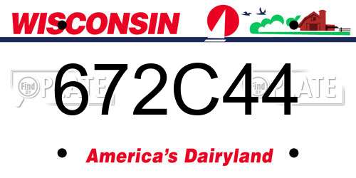 672C44 Wisconsin License Plate