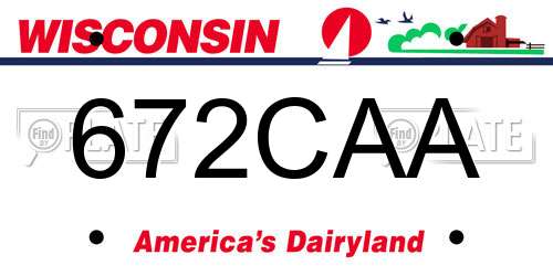 672CAA Wisconsin License Plate