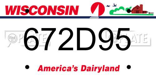672D95 Wisconsin License Plate
