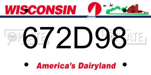 672D98 Wisconsin License Plate