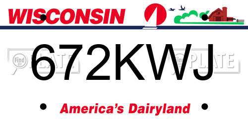 672KWJ Wisconsin License Plate