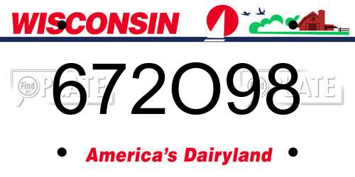 672O98 Wisconsin License Plate