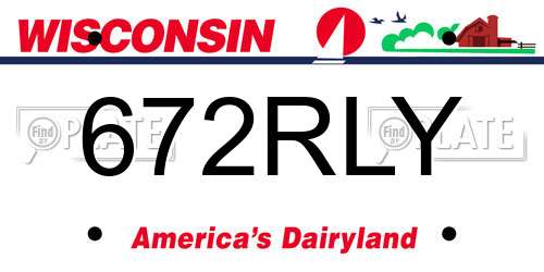 672RLY Wisconsin License Plate