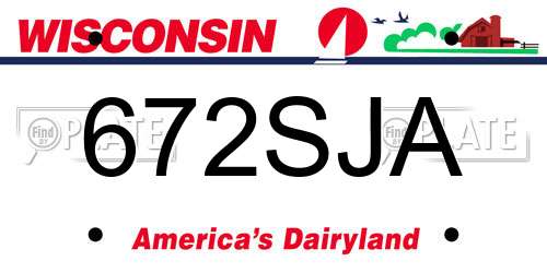 672SJA Wisconsin License Plate