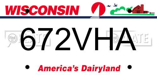 672VHA Wisconsin License Plate