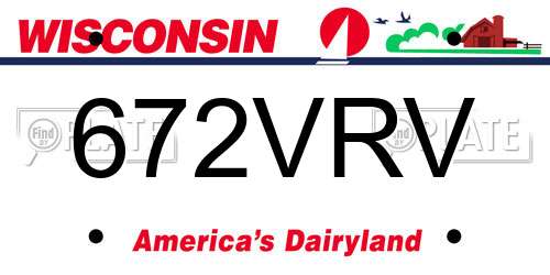 672VRV Wisconsin License Plate