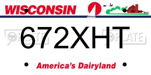 672XHT Wisconsin License Plate