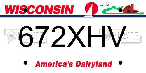 672XHV Wisconsin License Plate