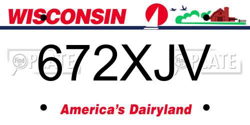 672XJV Wisconsin License Plate
