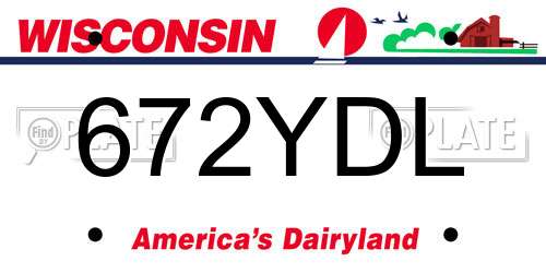 672YDL Wisconsin License Plate