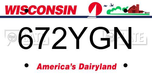672YGN Wisconsin License Plate