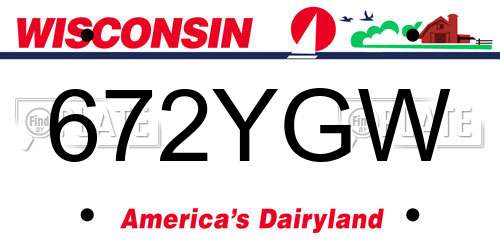 672YGW Wisconsin License Plate