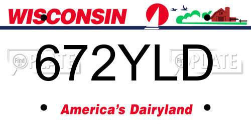 672YLD Wisconsin License Plate