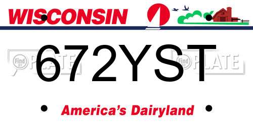 672YST Wisconsin License Plate
