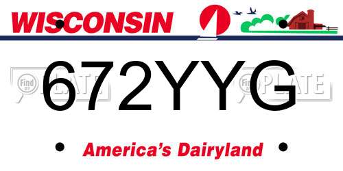 672YYG Wisconsin License Plate