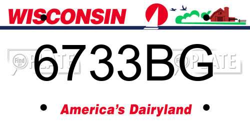 6733BG Wisconsin License Plate
