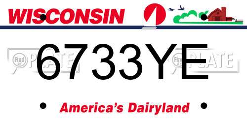 6733YE Wisconsin License Plate