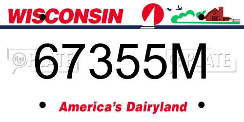67355M Wisconsin License Plate