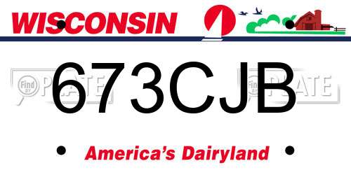 673CJB Wisconsin License Plate