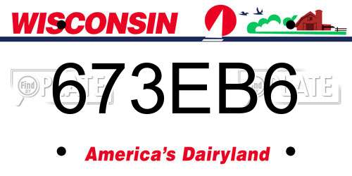 673EB6 Wisconsin License Plate