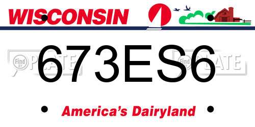 673ES6 Wisconsin License Plate
