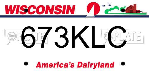 673KLC Wisconsin License Plate