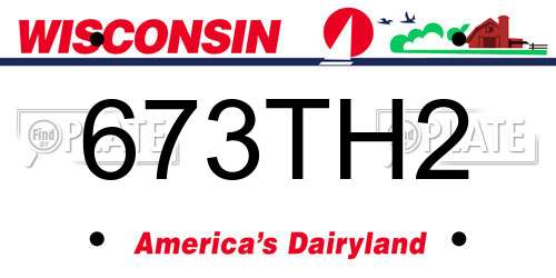 673TH2 Wisconsin License Plate