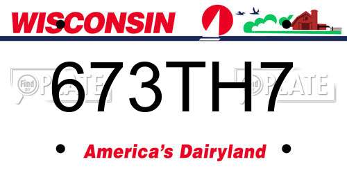 673TH7 Wisconsin License Plate