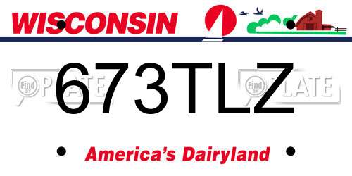 673TLZ Wisconsin License Plate