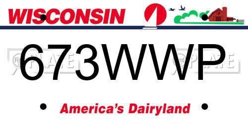 673WWP Wisconsin License Plate