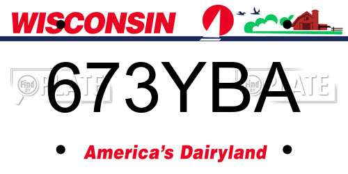 673YBA Wisconsin License Plate