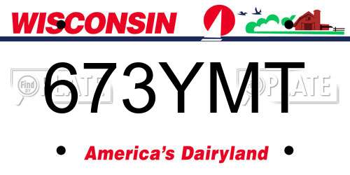 673YMT Wisconsin License Plate