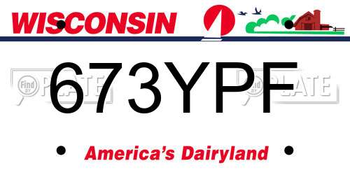 673YPF Wisconsin License Plate