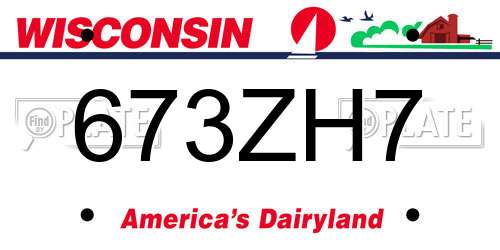 673ZH7 Wisconsin License Plate