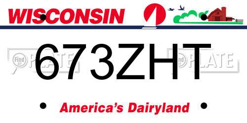 673ZHT Wisconsin License Plate