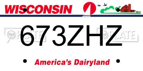 673ZHZ Wisconsin License Plate