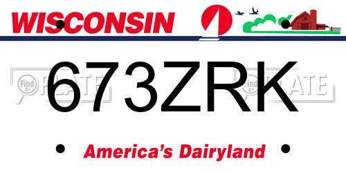 673ZRK Wisconsin License Plate