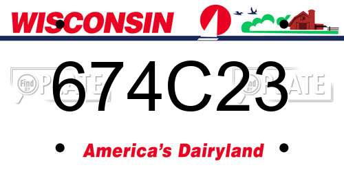 674C23 Wisconsin License Plate