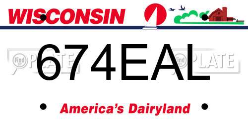 674EAL Wisconsin License Plate