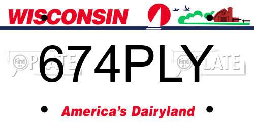 674PLY Wisconsin License Plate