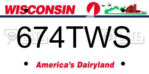 674TWS Wisconsin License Plate