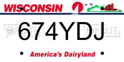674YDJ Wisconsin License Plate