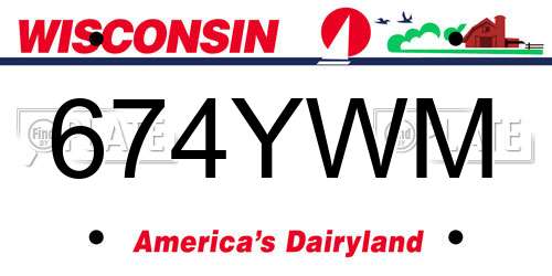 674YWM Wisconsin License Plate