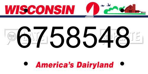 6758548 Wisconsin License Plate